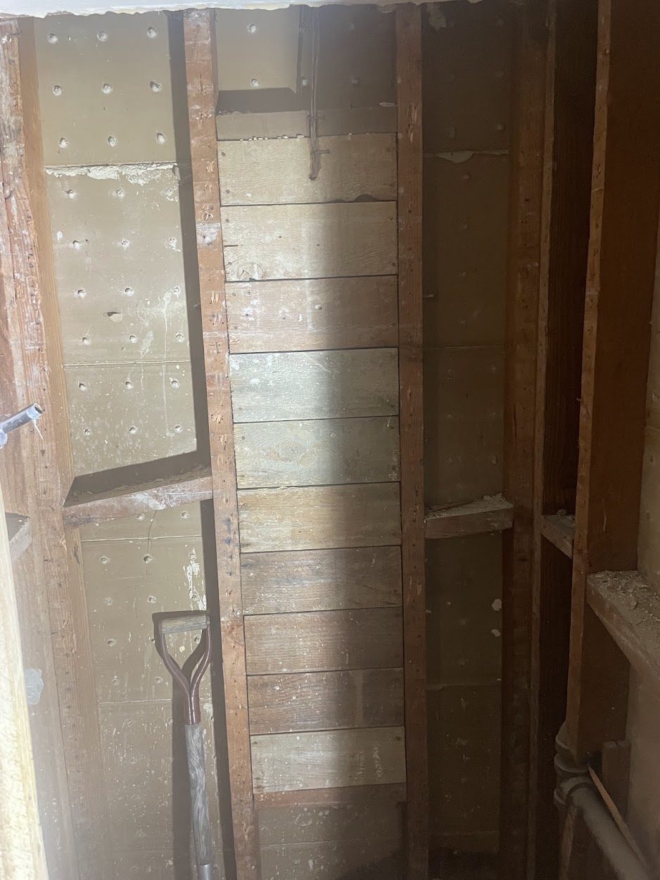 Bathroom taken back to bare studs